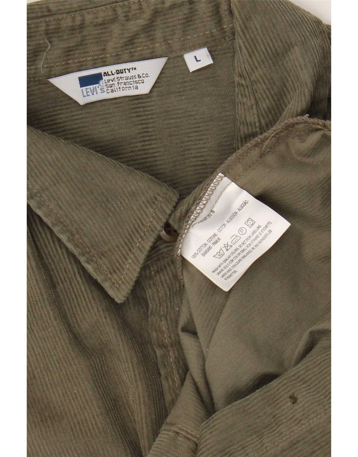Cămașă pentru bărbați Levi's din velur, bumbac mare kaki