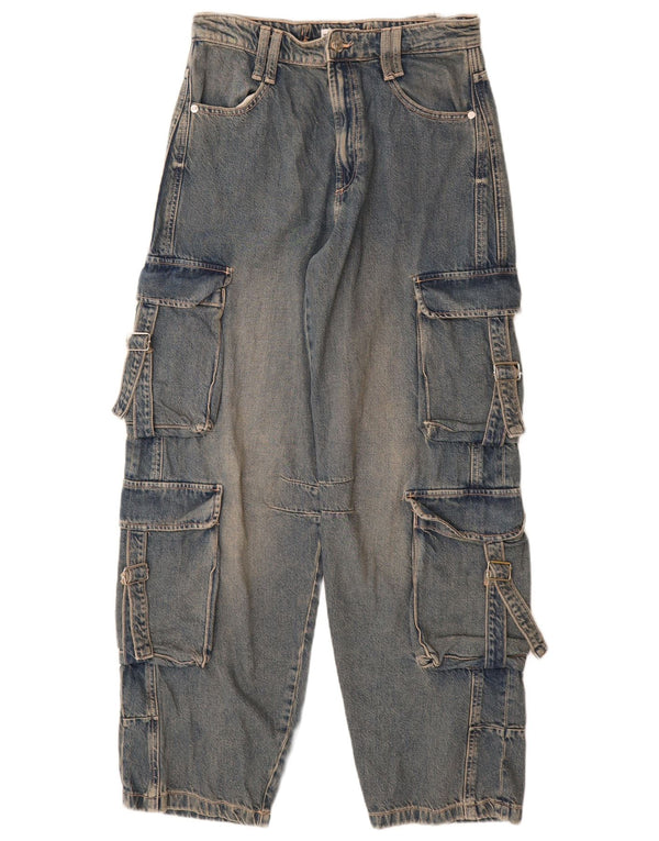 Blugi conici cargo pentru femei Zara EU 40 Medium W30 L32 Albastru