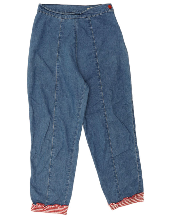 Blugi conici pentru femei cu talie înaltă MOSCHINO UK 12 Medium L28 L25 Bumbac albastru