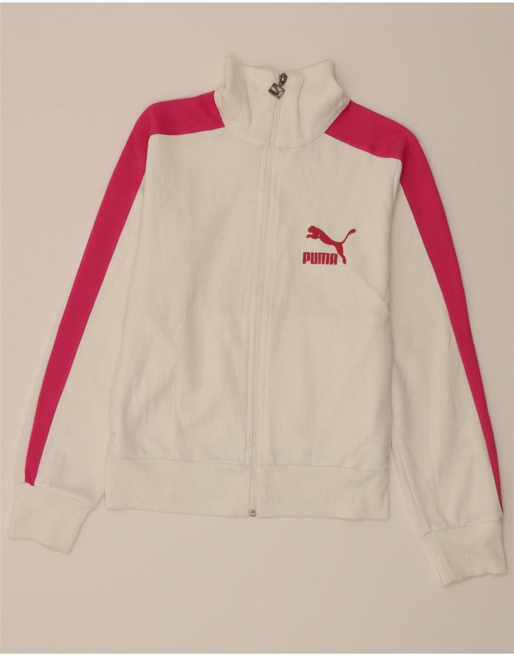 PUMA Womens Tracksuit Top Jacket UK 14 Large White Colourblock Polyester Vintage Puma and Second-Hand Puma from Messina Hembry 