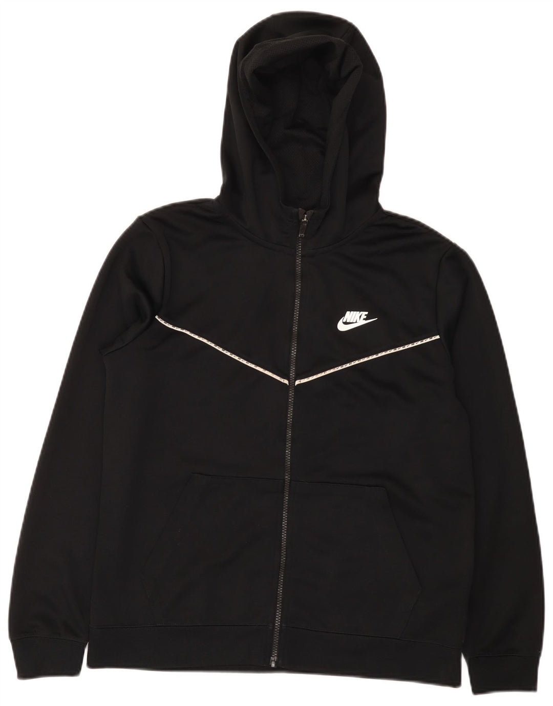 Pulover Nike pentru băieți, cu fermoar, 13-14 ani, XL, poliester negru