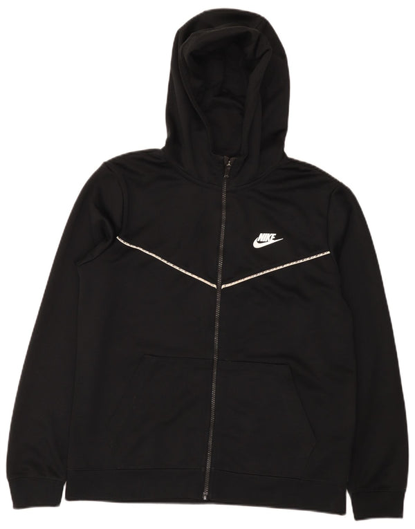 Pulover Nike pentru băieți, cu fermoar, 13-14 ani, XL, poliester negru