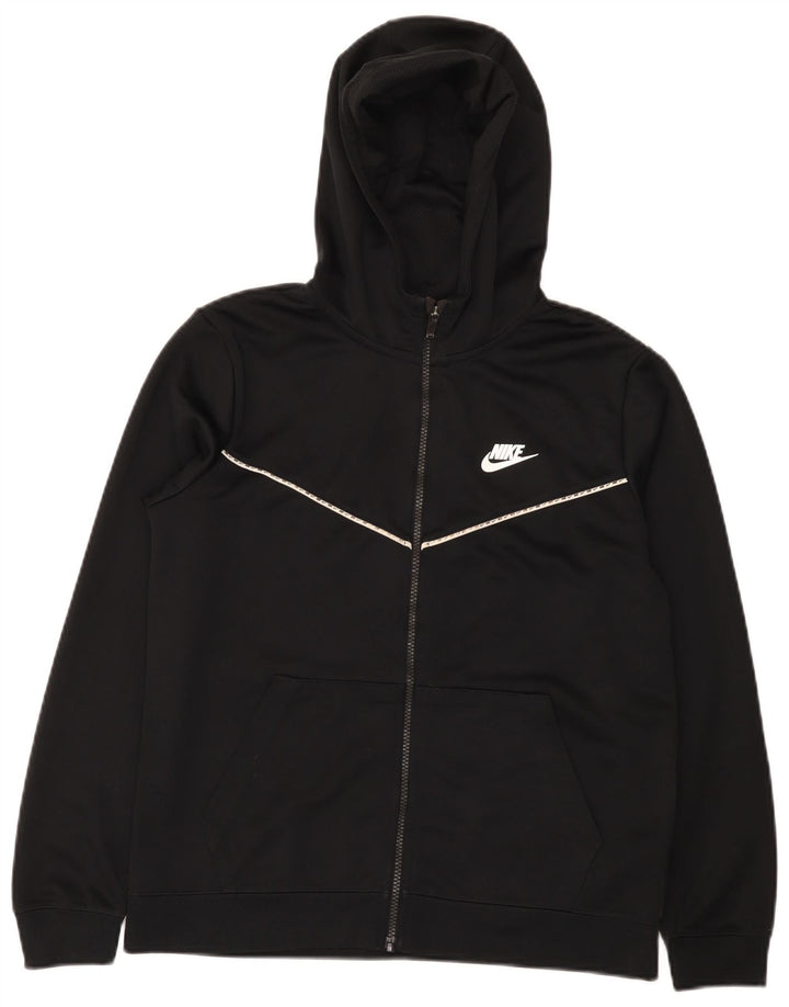 Pulover Nike pentru băieți, cu fermoar, 13-14 ani, XL, poliester negru