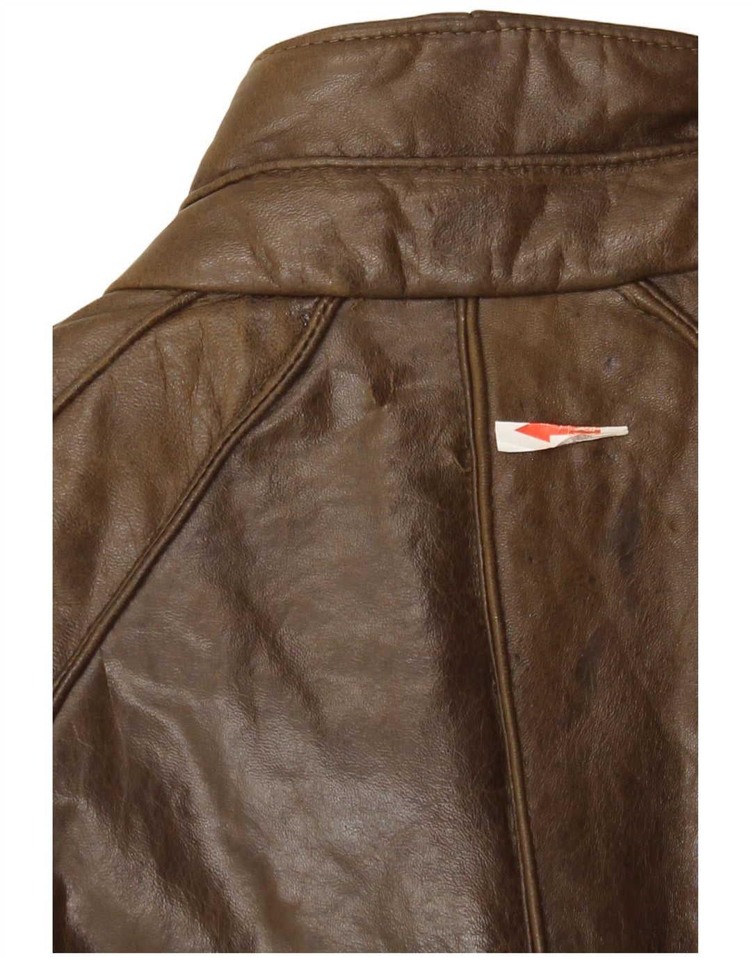 Palton din piele vintage pentru femei IT 42 din piele maro medie