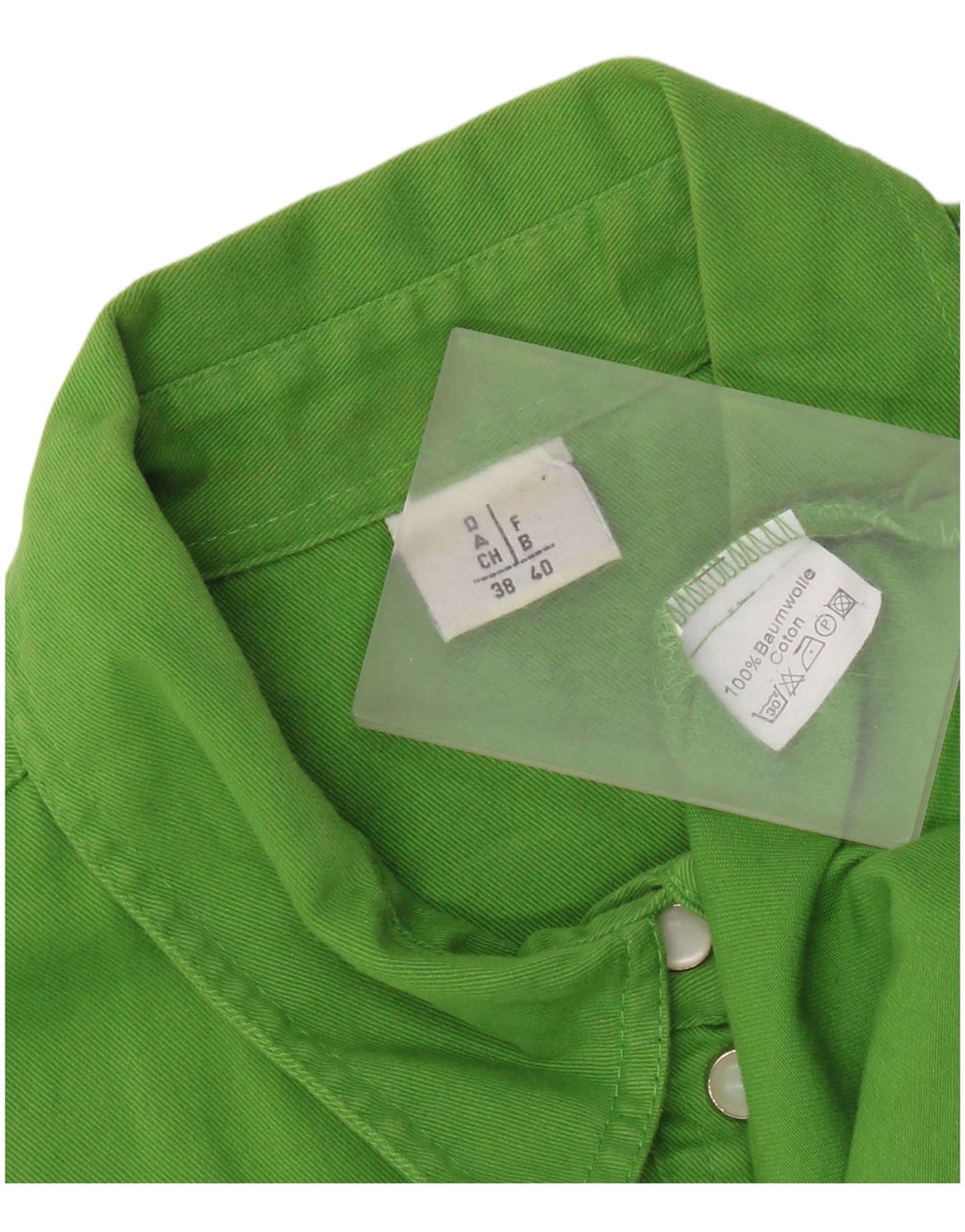 Cămașă supradimensionată fără mâneci vintage pentru femei EU 40 bumbac verde mediu