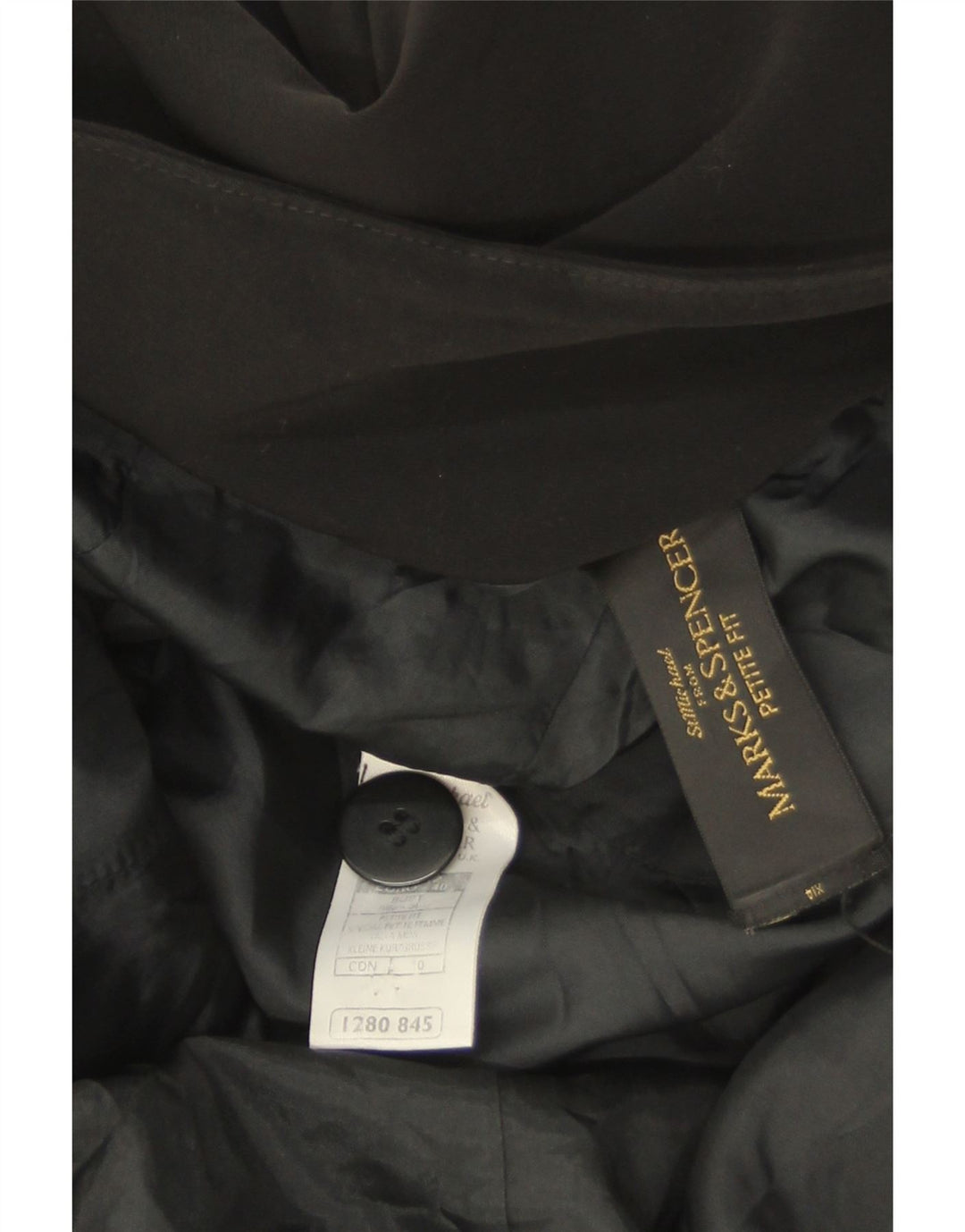 Jachetă pentru femei Marks & Spencer Petite Longline Blazer UK 12 Medium Black