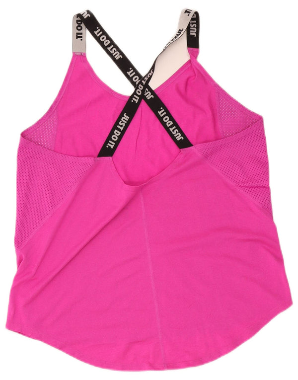 Top cu vestă grafică Nike Dri Fit Crop pentru femei UK 14 mare, roz