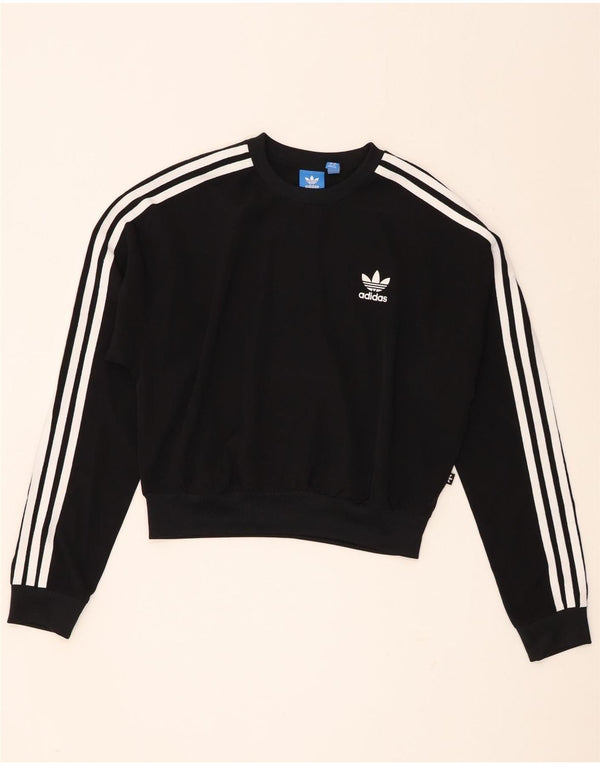 Pulover Adidas Crop Oversized pentru femei UK 8 Poliester negru mic