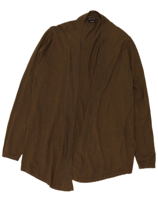 Pulover cardigan deschis pentru femei Massimo Dutti UK 16 mare Kaki Mătase