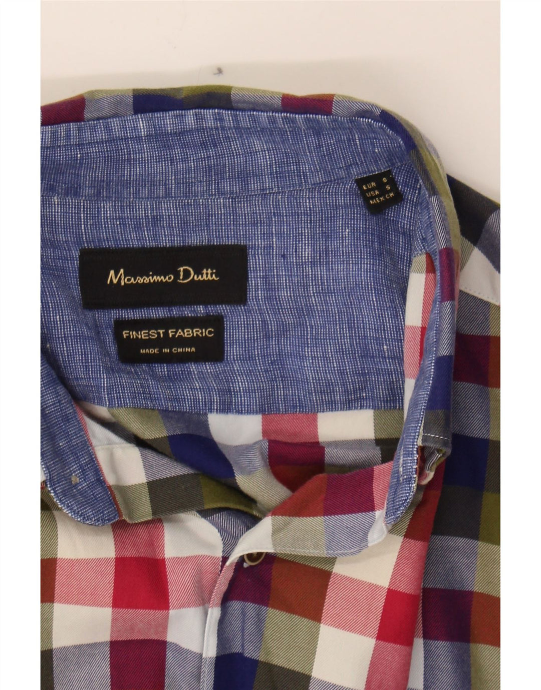 MASSIMO DUTTI Mens Shirt Small Multicoloured Check Cotton Vintage Massimo Dutti and Second-Hand Massimo Dutti from Messina Hembry 