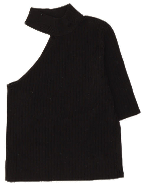 Top cu un umăr pentru femei Zara UK 8 Small Nylon negru