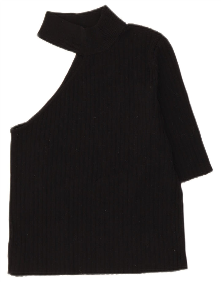 Top cu un umăr pentru femei Zara UK 8 Small Nylon negru