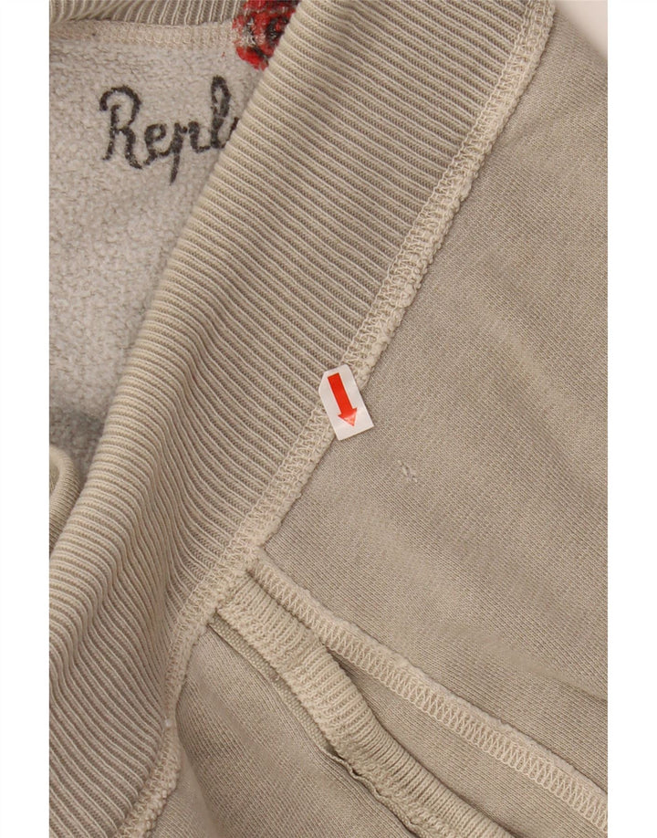 Pantaloni de trening grafic pentru bărbați Replay, mari, gri