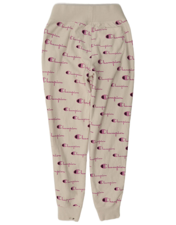 Pantaloni de trening cu țesătură inversă pentru femei Champion Pantaloni de jogging UK 10 Small White
