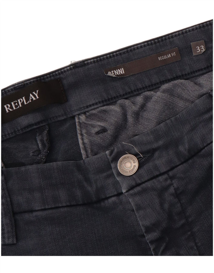Replay blugi slim pentru bărbați W33 L32 albastru