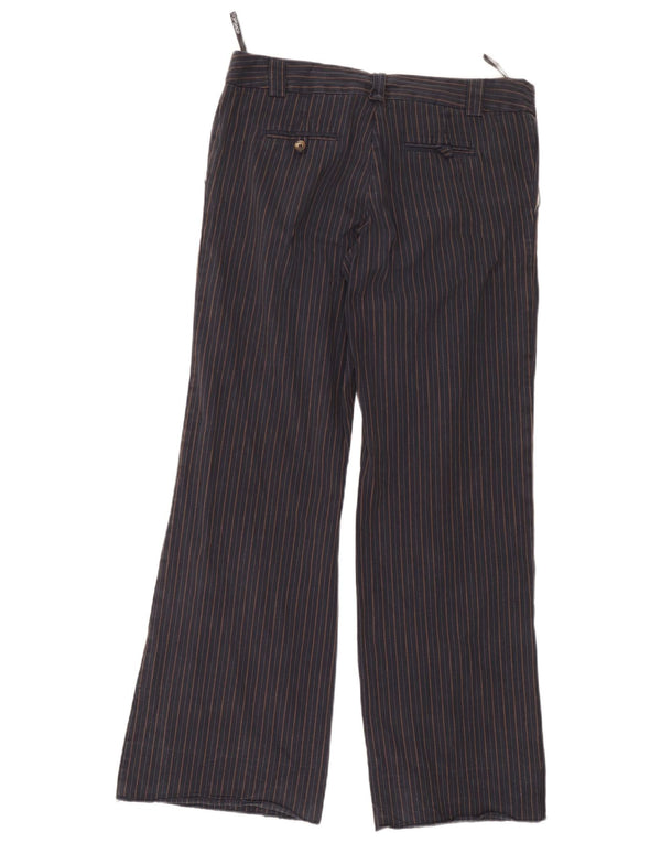 Topshop Pantaloni de costum pentru femei cu picioare largi UK 14 mari L34 L30 bleumarin cu dungi