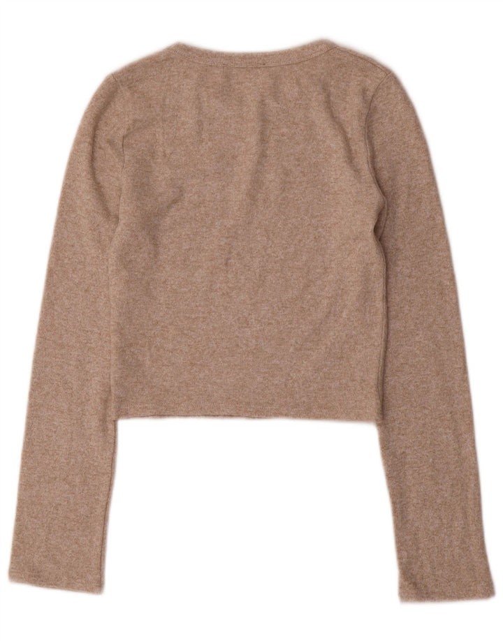 Crop Top pentru femei Zara cu mânecă lungă UK 8 Small Bej