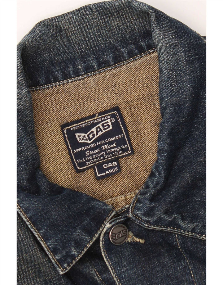 Jachetă de denim crop pentru femei Gas UK 16 mare bumbac bleumarin