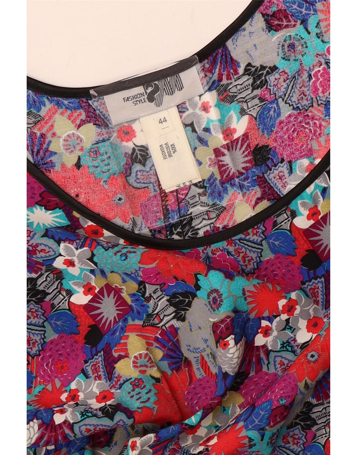 VINTAGE Rochie A-Line Femei EU 44 XL Multicolor Floral Viscoza