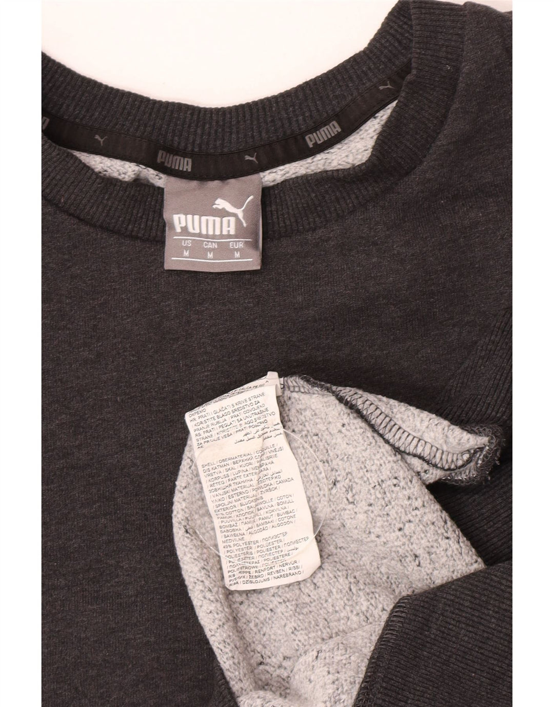 Pulover pentru bărbați Puma, bumbac, gri mediu