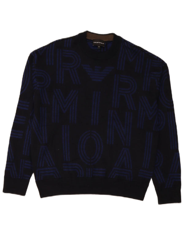 Pulover pentru bărbați Emporio Armani cu decolteu rotund, mediu, bleumarin