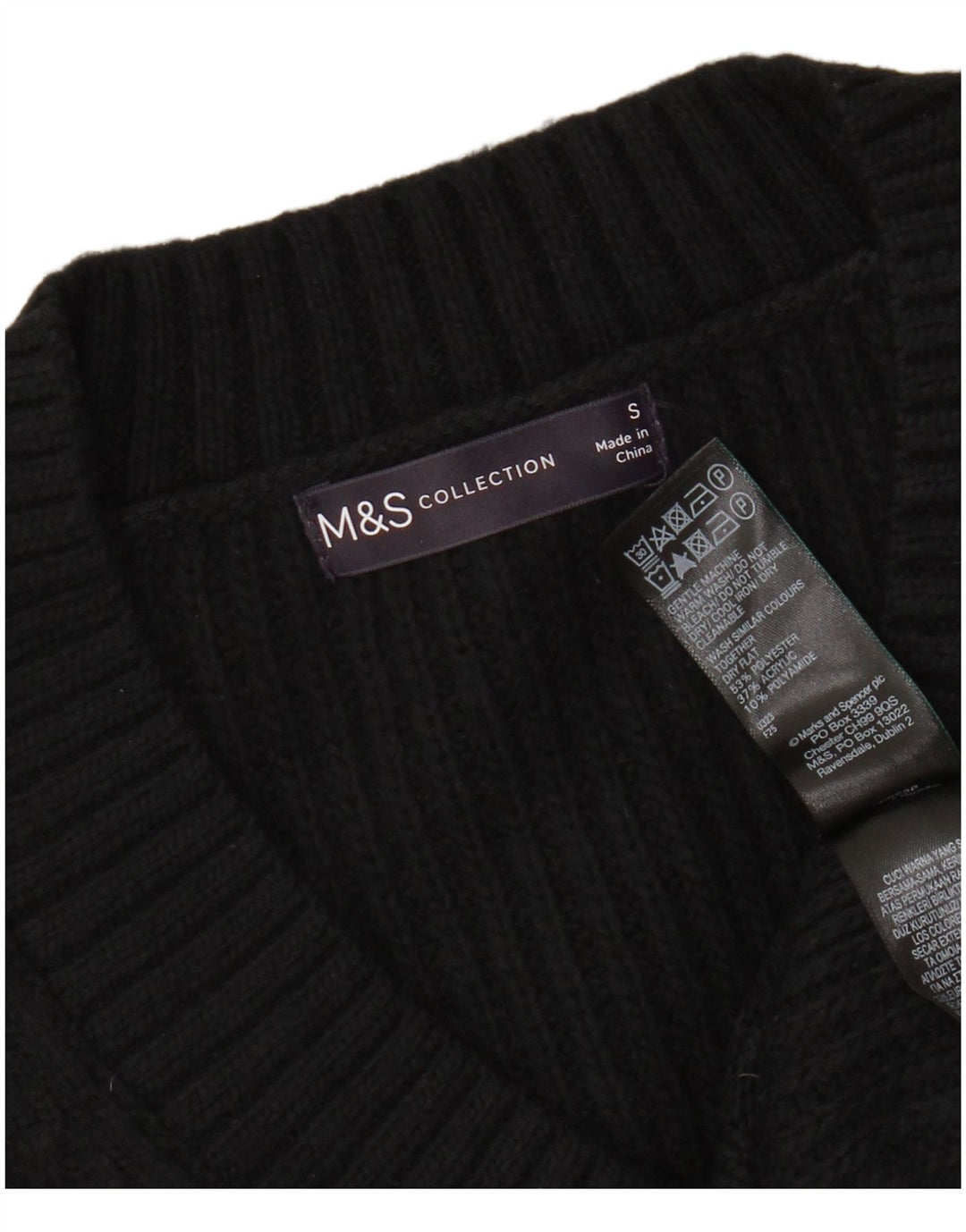 Marks & Spencer Vestă pentru bărbați Tank Top Mic Negru Acrilic
