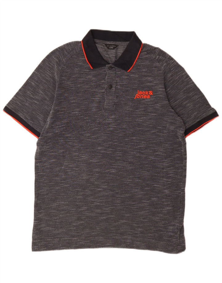 Cămașă polo Jack & Jones pentru bărbați, mare, gri bumbac cu pete