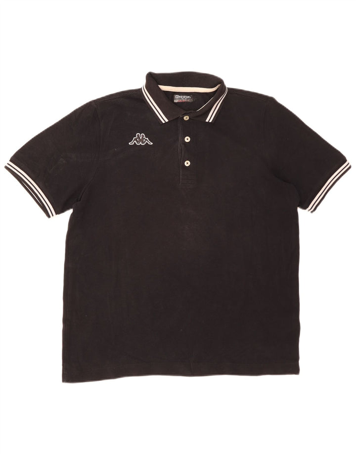 Cămașă polo pentru bărbați Kappa, bumbac cu dungi negre medii