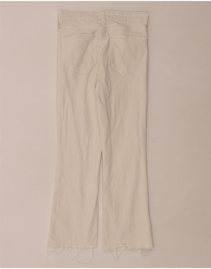 Blugi Zara Femei Crop Bootcut EU 38 Mici L28 L24 Alb