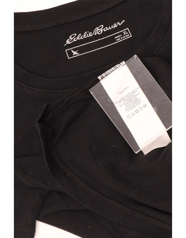 EDDIE BAUER Tricou Top pentru femei UK 18 XL Bumbac negru