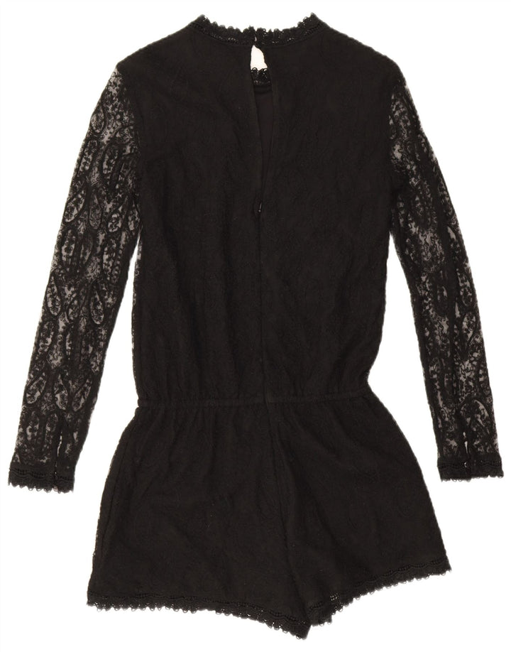 Costum pentru femei Zara cu mânecă lungă UK 10 Poliester Paisley Mic Negru