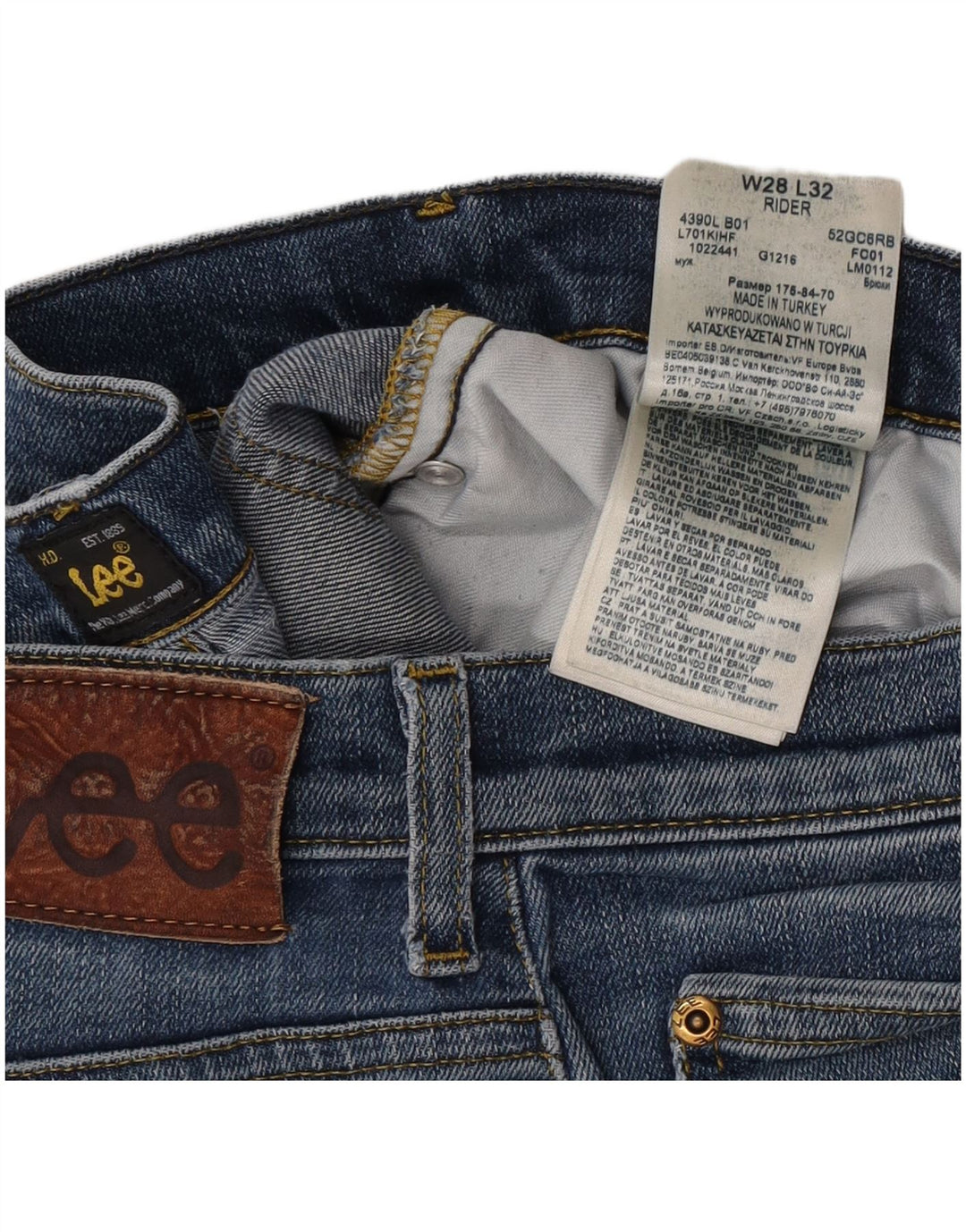 Blugi Lee Rider Slim pentru femei W28 L32 Bumbac albastru