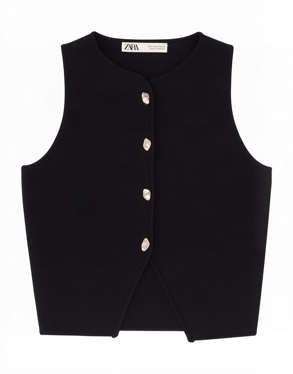 Vestă pentru femei Zara UK 8 Small Bleumarin Viscoză