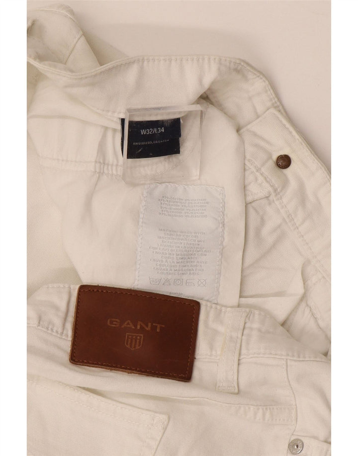 Pantaloni casual drepti pentru femei Gant L32 L28 Bumbac alb