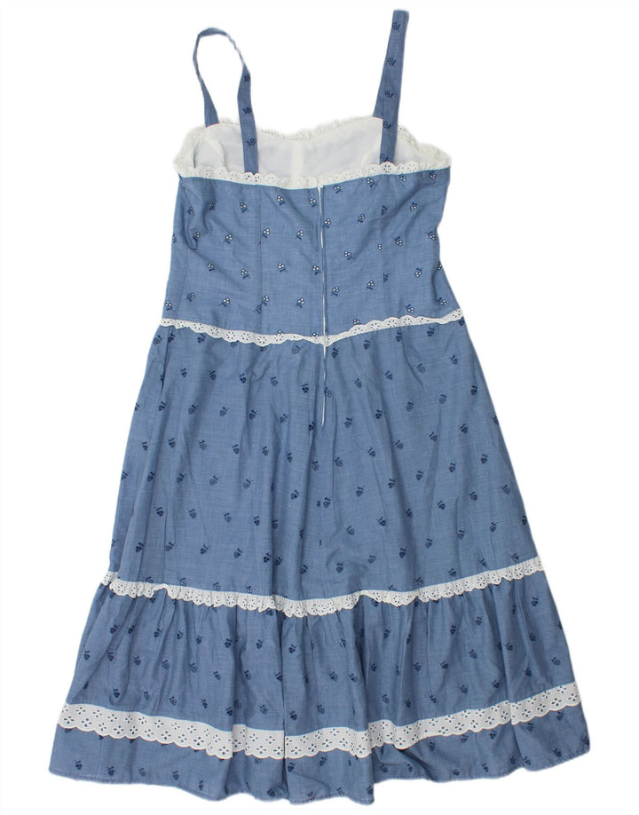 Rochie maxi fără mâneci pentru femei VINTAGE IT 42 Medium Blue Floral Poliester