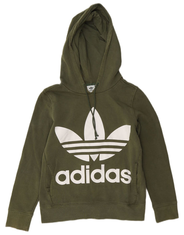 Jumper Adidas Crop Graphic pentru femei UK 10 Bumbac verde mic