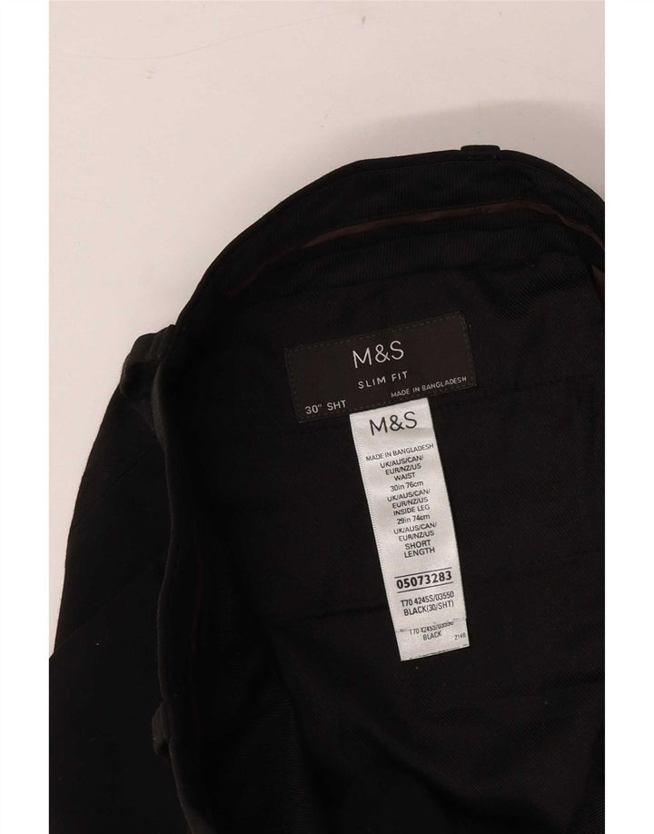 Pantaloni chino pentru bărbați Marks & Spencer Slim Fit L30 L29 Poliester negru