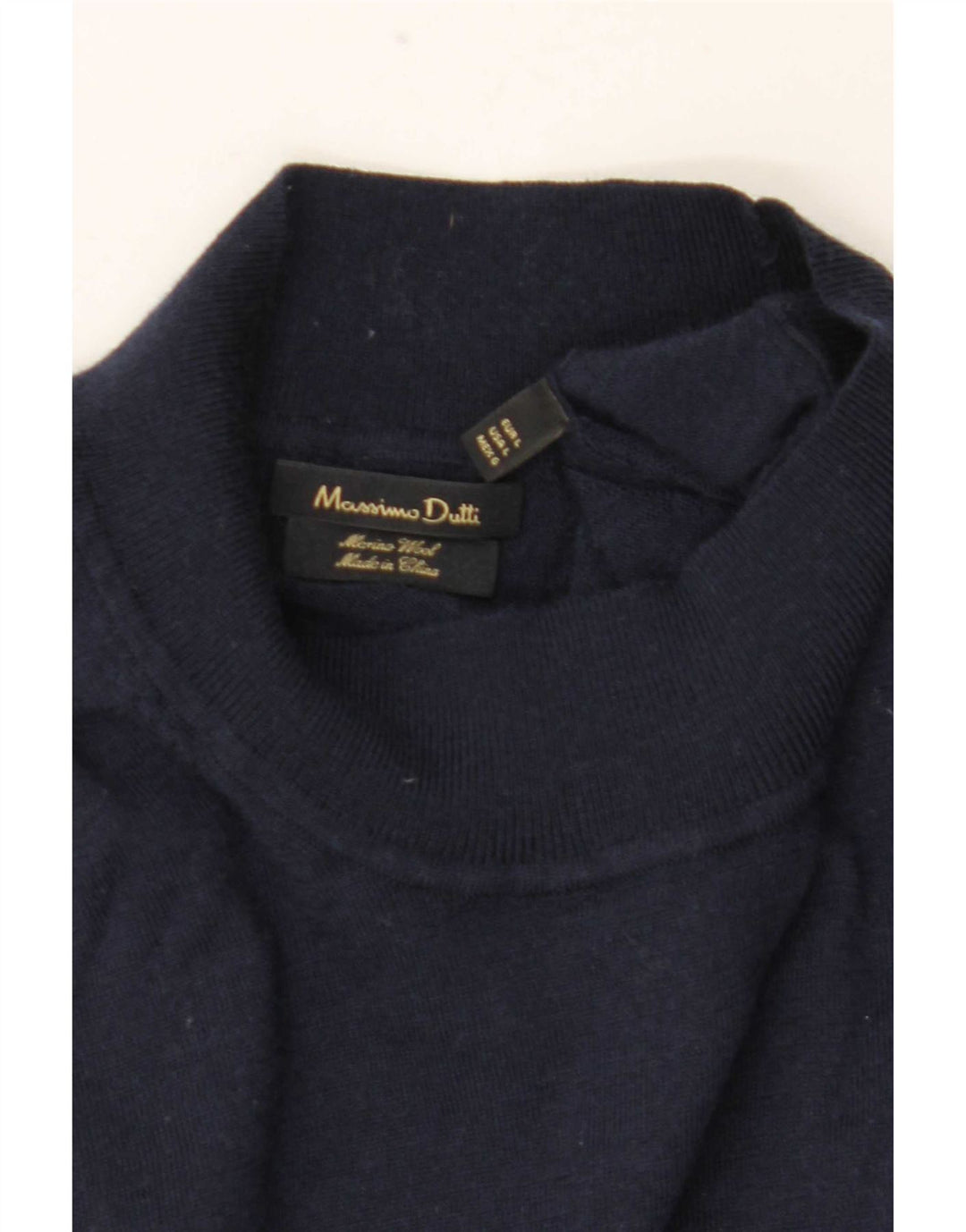 Massimo Dutti Pulover pentru bărbați cu gât țestoasă din lână merinos, mare, albastru