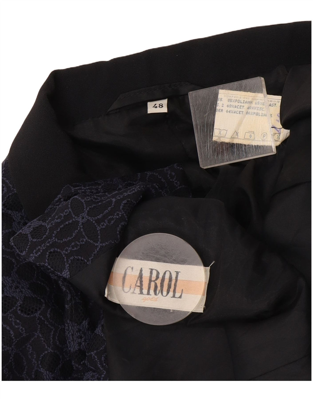 Jachetă pentru femei Carol Blazer cu 3 nasturi IT 48 XL Bleumarin Floral Poliamidă