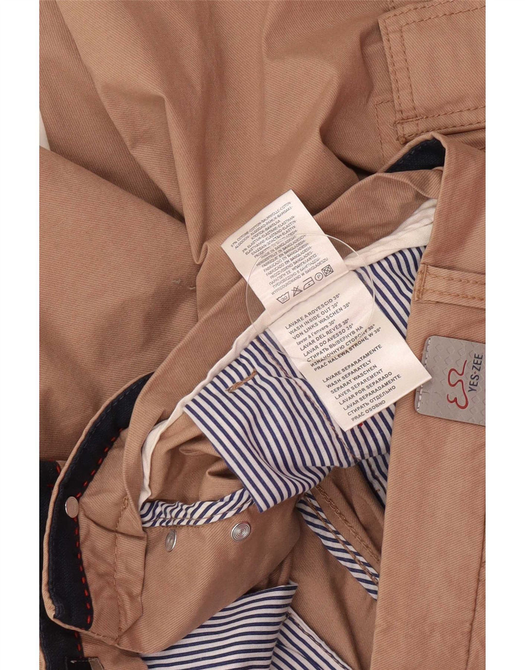 Pantaloni scurți cargo pentru bărbați Yes Zee W33, bumbac mediu bej