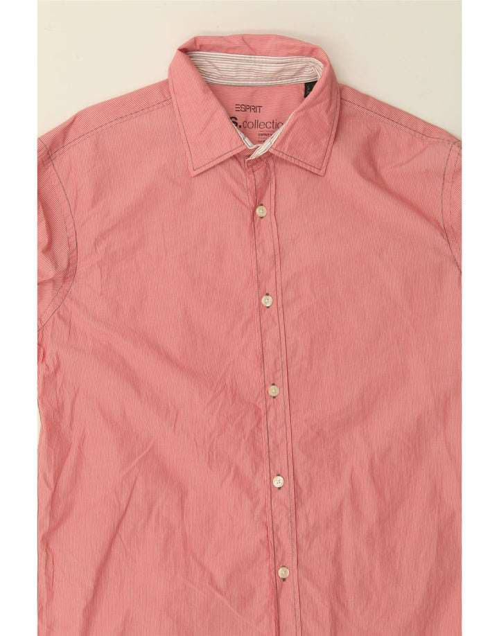 ESPRIT Mens Shirt Size 15 3/4 Medium Pink Striped Cotton Vintage Esprit and Second-Hand Esprit from Messina Hembry 