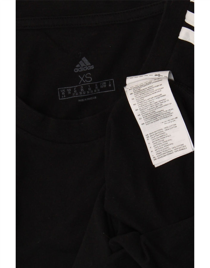 Tricou crop ADIDAS pentru femei UK 4/6 XS bumbac negru