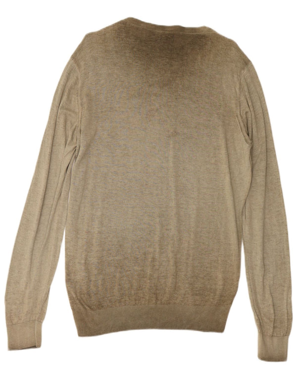 ARMANI JEANS Pulover pentru bărbați cu gât de barcă, bumbac kaki 2XL