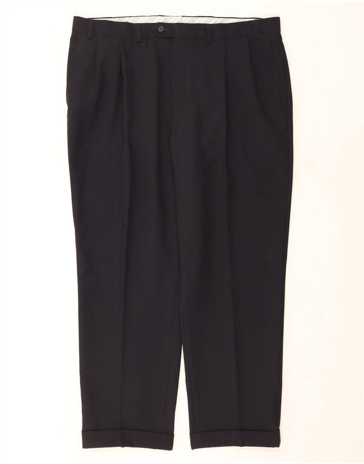 Pantaloni de costum pentru bărbați Marks & Spencer L40 L29 bleumarin poliester
