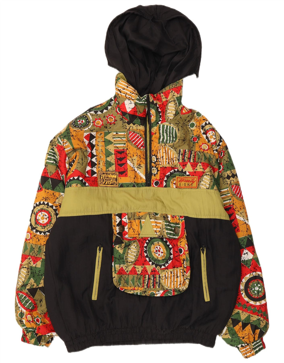 Jachetă Anorak pentru femei Ninety Eight, cu glugă, UK 18 XL, multicoloră, geometrică