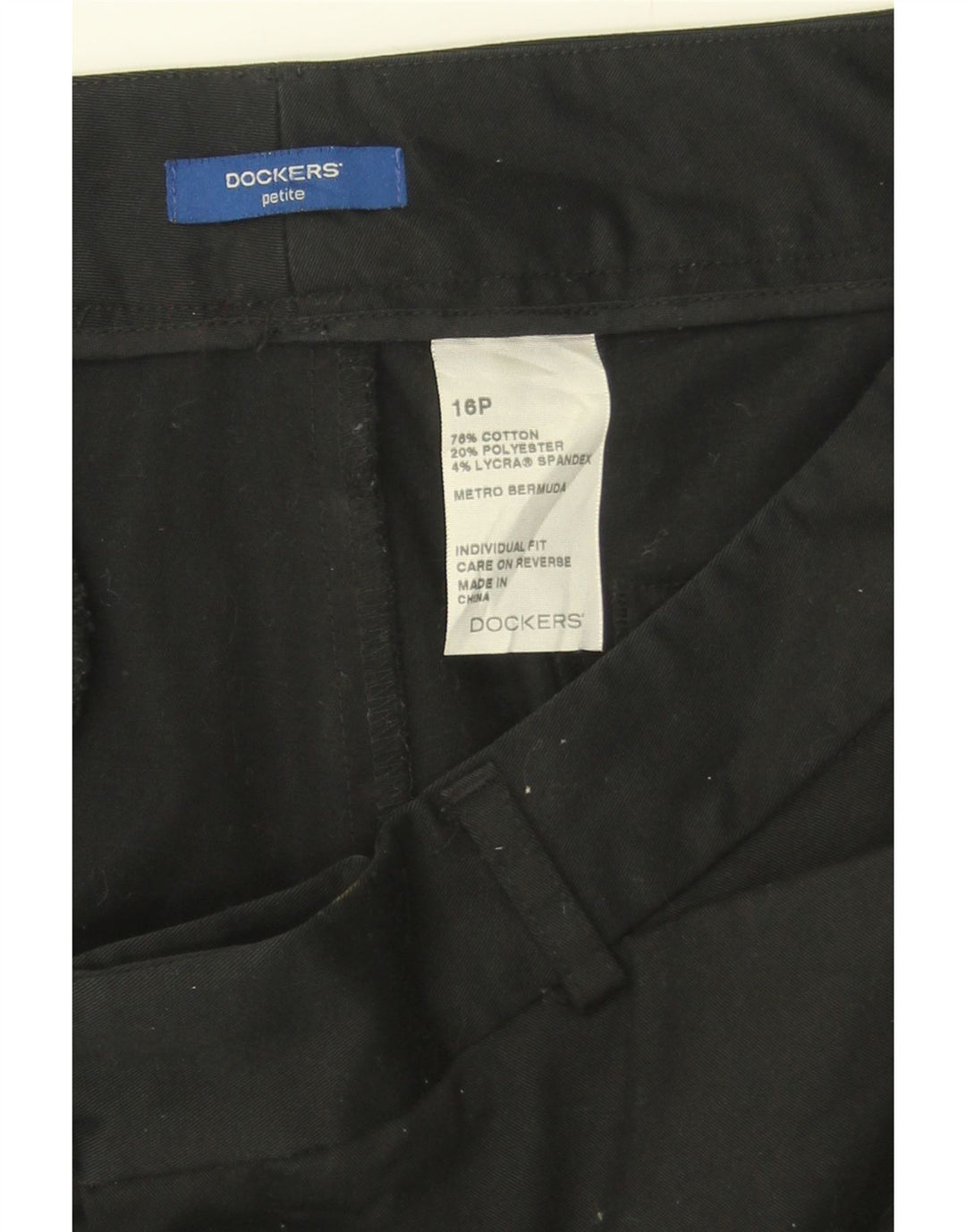 DOCKERS Womens Casual Shorts US 16 2XL W37  Black Cotton Vintage Dockers and Second-Hand Dockers from Messina Hembry 