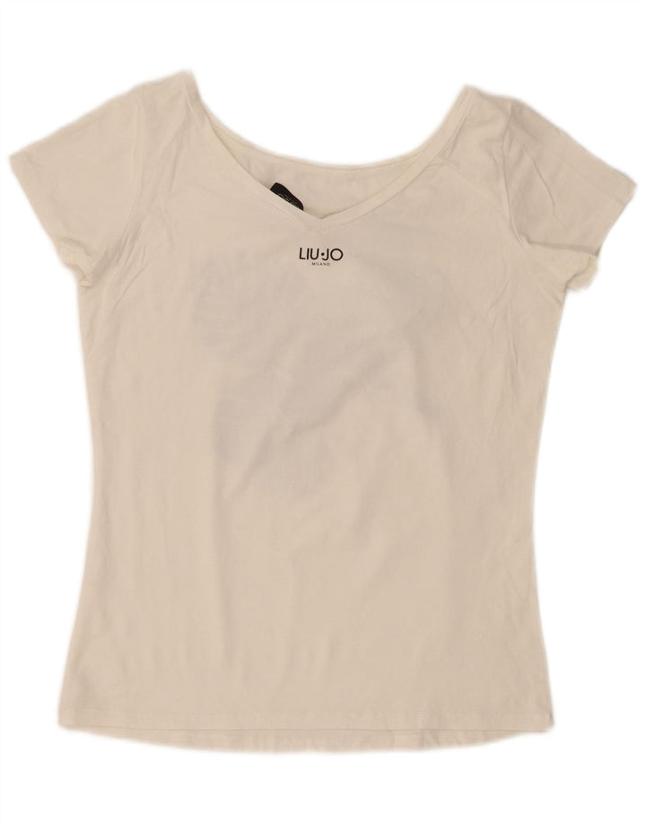 Tricou grafic Liu Jo pentru femei Top UK 14 Medium White