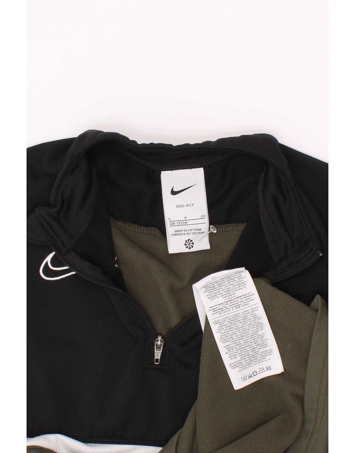 Trening pentru băieți Dri Fit Pullover Top 8-9 ani Mic Kaki Colorblock