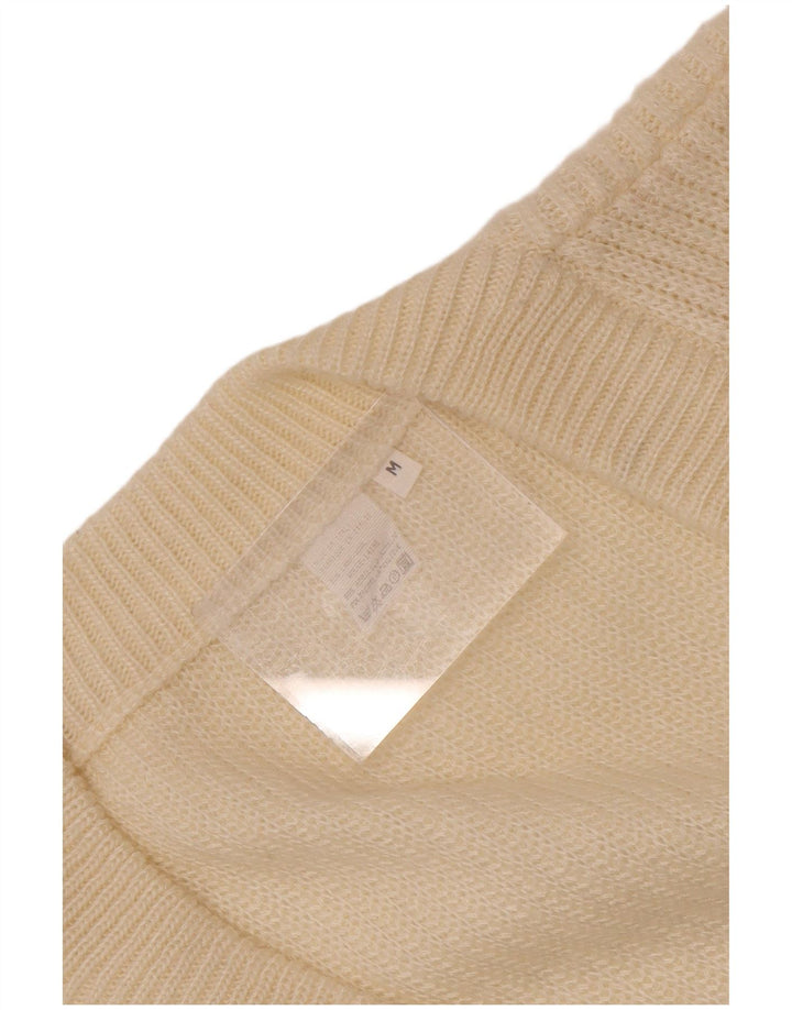 Pulover Cardigan Vintage pentru bărbați Medium White Fair Isle