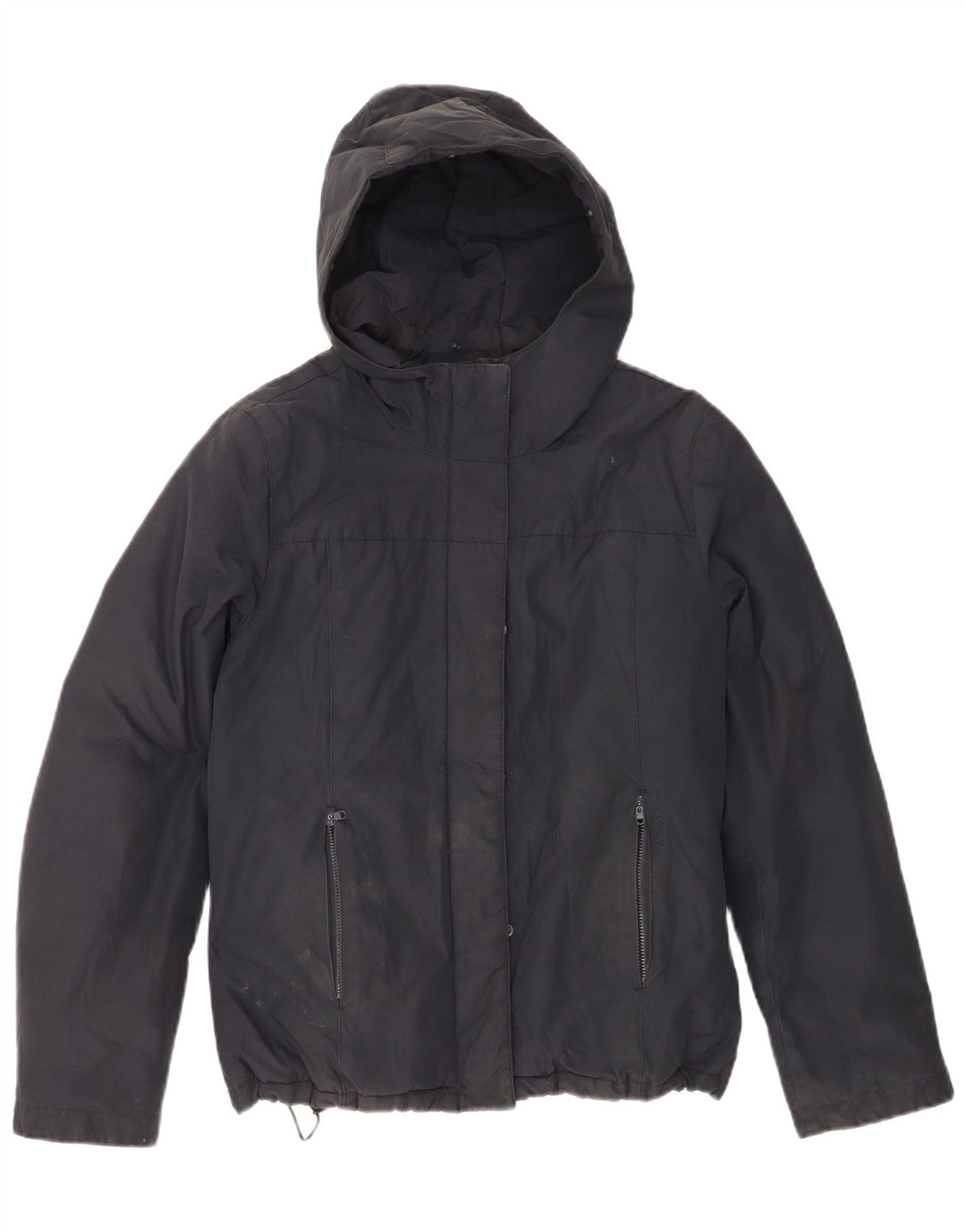 Jachetă căptușită cu glugă Woolrich pentru femei UK 14 Medium bleumarin bumbac